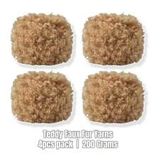 1 Skein Soft Faux Teddy Fur Yarn 100% Polyester Faux Fur Yarn Boucle Eyelash Cycle Yarn 50 Grams - Suitable For Diy Projects, Hand Bag, Jacket, Hat, Scarf & Other Home Textile Projects.