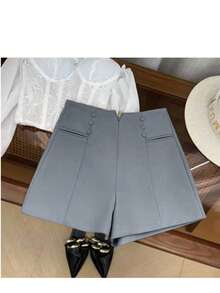 Liuhan Modas Shorts Women Tailoring Casual Versatile Front Pocket Zipper With Buttons Zipper - Grey - View 2