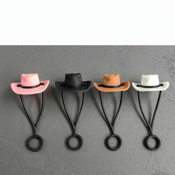 4 pièces Casquette en paille en jean, Casquette anti-poussière en paille, Couvercle anti-poussière en silicone pour paille, Tasse 10 mm