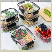 Recipientes herméticos para almacenamiento de alimentos en el refrigerador, contenedores de cocina hermé ticos, cajas de almuerzo transparentes, cajas de almacenamiento de frutas, cajas bento, contenedores de conservación sellados - Multicolor - Ver 3