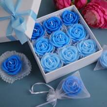 4pcs/9pcs Creative Rose Aromatherapy Candle Set Gift Box, Suitable For Wedding Venues, Restaurants, Living Rooms, Yoga Studios, Meditation, Birthday Candles, Mother's Day Gifts, Valentine's Day Gifts, Birthday Gifts, Adult Gifts, Easter, Home Decoration, Room Decoration, Fragrance Enhancement And Odor Removal.