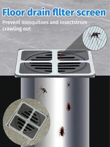 100个装自粘式毛发收集器 - 免钻孔浴室厨房排水口保护罩，一次性塑料网状过滤器，防止堵塞，淋浴/水槽/浴缸排水口盖（二合一设计），浴缸排水口毛发收集器，免钻孔安装，易于安装，设计紧凑，轻巧便携，适合公寓生活 - 彩色 - 查看 3