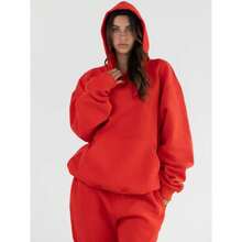 Oversized Minimalist Hoodie - Olive - View 2