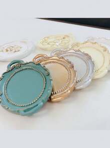 1pc Mini Jewelry Tray, Oval Vintage Decorative Tray, Jewelry Display Tray, Vintage Court Style Jewelry Storage Tray, Vintage Aristocratic Style Ornament Storage Tray, Perfect For Photography Accessories, Still Life Photography, Decorative Storage, Photo Background. Suitable For Bedroom, Living Room, Bathroom. Women's Storage, Suitable For Women's Back To School Gift.