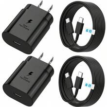 Cargador USB C, Cargador Tipo C 25W Super Rápido con Cable de Carga Rápida USB C a Tipo C, Compatible con Samsung Galaxy S26 S25 S24 S23 S22 S21 S21+/S21 Ultra/S20/S20 Ultra/Note 20 Ultra/Note 10, Carga Rápida Compatible con iPhone17/16/15/Pro/Pro Max - Tipo de Enchufe A Japonés (100V) - Ver 14