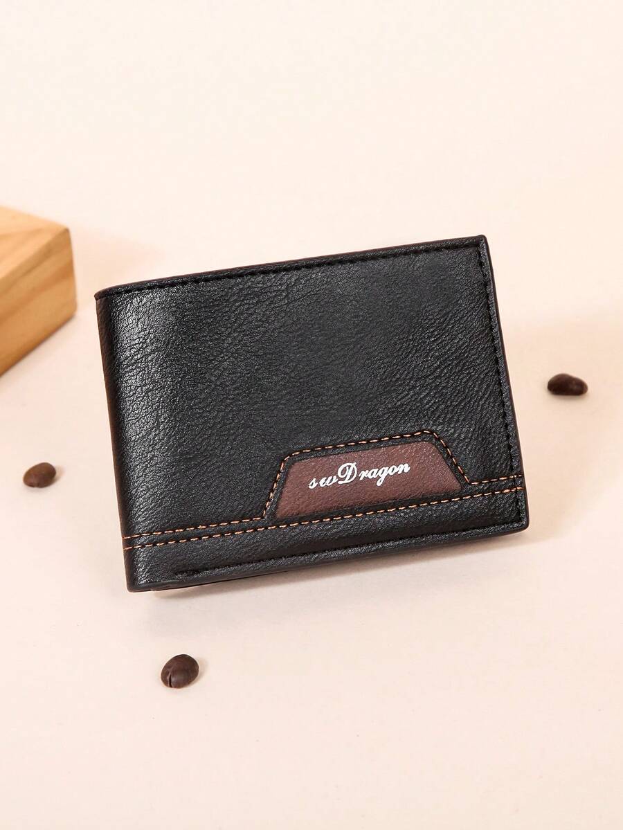 Short Wallet For Men With Card Slots, Bill Clip, Id Photo Frame, Multiple Compartments And Business Style; Durable Pu Leather Material In Set Of 1 Or 2pcs With Plenty Of Capacity For Credit Cards And Money; Suitable For Multiple Occasions Lightweight - Black - View 1