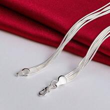 925 Silver Plated 5-Snake Chain Necklace With Smooth Beads - Round Bead Necklace - View 5
