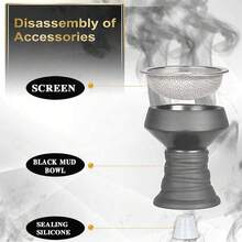 2-Hose Premium Hookah Set - Includes Glass Hookah Vase, Ceramic Hookah Bowl, Tongs And Ashtray For An Enhanced Hookah Experience - one-size - View 3