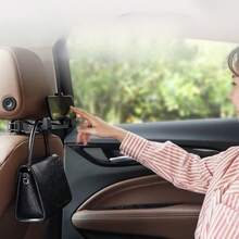 1/2pcsUpgraded 2 Pieces Car Headrest Invisible Hook 2-In-1 Car Seat Hook With Phone Holder For Hands-Free Accessory Organization, Versatile Space Saver For Wallets, Backpacks, Toys, Bottles, And Drink Caddies, Travel Essential, Lightweight Durable Finish, Universal Fit For Most Cars, Convenient Mounting, Keeps Essentials Neatly Accessible During Commutes And Road Trips - Multicolor - View 6