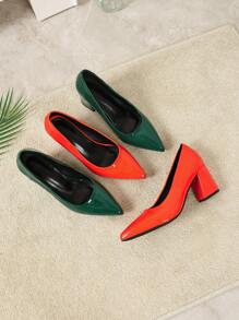 Petits escarpins rétro de style "babies" pour femmes, nouvelles chaussures à talons hauts pour femmes, chaussures de robe décontractées et élégantes à talon épais de couleur unie et à bout rond, style coréen