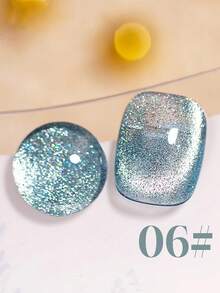 Miss Leia 6件装15ml夏日闪光彩色激光猫眼凝胶指甲油新款美白高密度绿紫蓝棕磁性指甲油流行色凝胶清漆初学者美甲套装半永久可浸泡UV LED固化适用于美容院美甲店DIY居家度假旅行女士礼物美甲设计 - 彩色 - 查看 12