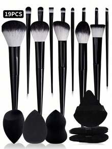 19pcs High-Quality Professional Makeup Brush Set, Women's Makeup Brush Set, Professional Facial Powder, Powder Blusher, Eye Shadow, Including Makeup Sponge And Puff, Wet And Dry Foundation Make-Up Mixer, Cosmetics, Beauty Eggs, Suitable For Beginners,Brush Set,Makeup Brush Kit,Make Up Brush Set,Make Up Set Complete,Makeup Brush Set,Complete Makeup Kit,Brush Kit,Brushes Makeup Set,Makeup Gift Set,Giveaways,Professional Makeup Brushes,Complete Makeup Set - Multicolor - View 9