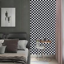 1 Roll Geometric Grid Self-Adhesive Wallpaper, Classic, Stylish, Waterproof Decorative Contact Paper For Bathroom, Cabinets
