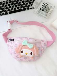 Sanrio 1 pieza Bolso de hombro con diseño de dibujos animados de Sanrio, mochila linda, bolso cruzado/de cintura de moda, monedero para aperitivos