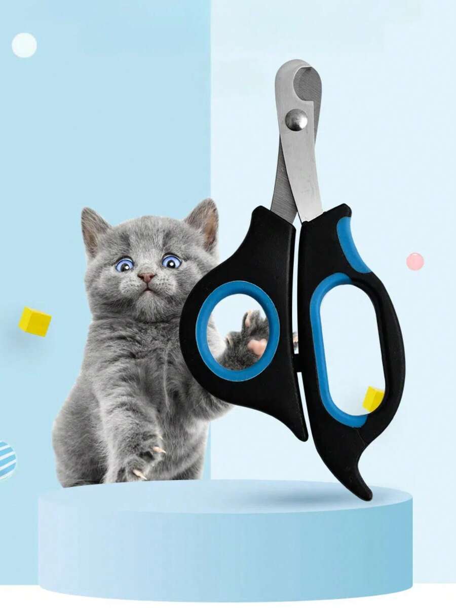 1 件装宠物安全指甲钳|不锈钢盲修剪设计|猫狗美容工具|带双面指甲锉|宠物护理必备套装