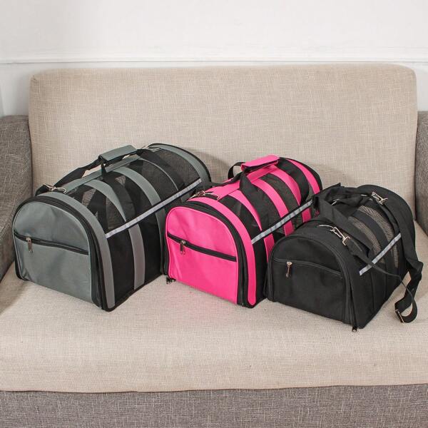 Bolsa de transporte plegable y transpirable para mascotas, bolsa de mano/hombro adecuada para perros pequeños y medianos para usar en exteriores