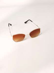 1 Pair Kids Metal Frame Square Fashion Glasses For Boys And Girls, Fashion Outdoor Sun Protection Photography Glasses