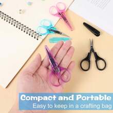 1pc Small Multi-Purpose Scissors, Stainless Steel Sharp Mini Detail Craft Scissors With Protective Cover,3.5 Inches (About 8.9 Cm) Small For Embroidery, Paper Cutting, Sewing, Knitting, And Handicrafts