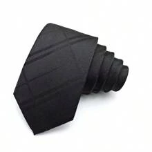 GOADAFOO 6cm Black Slim Fit Necktie For Men