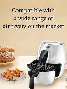 قطعة واحدة من رفوف القلي الهوائي، أرفف طبقات من الفولاذ المقاوم للصدأ، اكسسوارات لفرن القلي الهوائي، لرف الفرن وشواية التحميص للقلي الهوائي، رف دائري للوعاء للقلي الهوائي، أكسسوارات مطبخية من الفولاذ المقاوم للصدأ بلون فضي