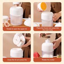 SOKANY Portable Shaved Ice Machine, Smoothie Machine, Ice Crusher, Suitable For Making Ice Cream, Fruit Smoothies And Snow Cones, Easy To Operate Handle, Very Suitable For Family, Gatherings And Outdoor Use