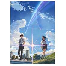 1 Pc Optional Frame Posters Wall Arts Pop Anime Poster Set Weathering With You Your Name She And Her Cat Retro Japanese Style Wall Decor For Home ﻿