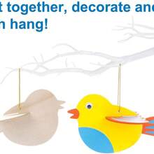 15pcs Unfinished Wooden Bird Shaped Decorative Ornaments - Vibrant Colors, Painting And Hanging Craft, Ideal For Holiday Gifts, Weddings, Birthdays And Party Decorations | Lively Bird Designs | Wooden Material, Bird Decor