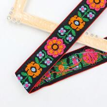 1 Yard Vibrant Sunflower Embroidered Lace Trim Ribbon - Perfect For Clothing, Hats, Shoes, Home Decor Accessories, Decorative Crafts | Floral Pattern Ribbon | Colorful Trimmings, Bouquet Ribbon