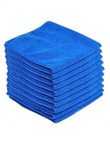 Paquete de 10 toallas de microfibra súper absorbentes para la limpieza del coche - multiusos para automóviles, motos, vidrios y uso doméstico - Azul - Ver 13