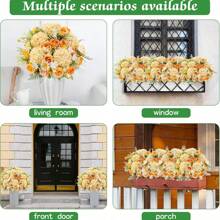 1PC/3PCS Artificial Rose, Hydrangea Flowers Silk Bouquets Fake Plants For Spring Wedding Vase For Home Dining Room Bedroom Decorations, Mother's Day Valentine's Day Festival Birthday Party Accessories, Outdoor Garden Decorations Autumn