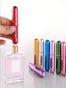 6pcs/Random Mini 5ml Aluminum Perfume Atomizer Stock Shiny/Matte Reusable Pocket Spray Bottle Back To School