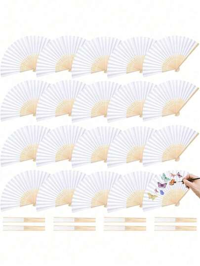 Christmas 21cm White Paper Folding Fans, 21cm White Bamboo Folding Fans, Hand Fans, Paper Folding Fans, Suitable For Engagement, Graduation, Wedding, Party, Room Decoration, Home, Center Decoration. Best Gift. Applicable For Graduation Gift, Bachelorette Party Favor, Bridesmaid Gift, Father's Day Gift, Halloween Decoration, Halloween Gift, Bridesmaid Proposal Home Decor New Year Gift