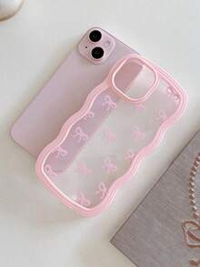 1 件可爱蝴蝶结和波浪图案保护手机壳，兼容 11/12/13/14/15/16/16 Pro Max，防摔防滑优质柔软触感手机壳，也适合 17/17 Pro/17 Air/17 Pro Max - 粉色 - 查看 3