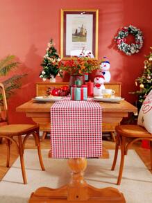 1 Peça Trilho de Mesa Xadrez Vermelho de Natal, Xadrez Vermelho e Branco Clássico, Adequado para Mesa de Jantar, Armários, Prateleiras, Capa Protetora, para Festas, Comemorações, Casamentos, Ano Novo, Decorações de Natal e Ação de Graças