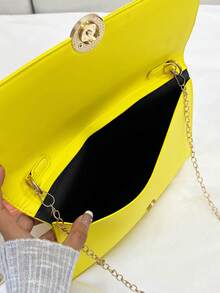 时尚小号设计师信封包，复古风格女士钱包，今年流行 - 黃色 - 查看 10