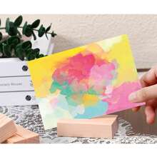 10pcs Wooden Postcard Stand, Pinewood Base, Calendar Display Holder, Creative Wooden Message/Photo Frame For Desk, Suitable For Easter, Various Festivals Decoration