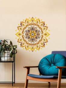 1pc Bohemian Mandala Stickers Living Room Kitchen Bedroom Sofa Background Outdoor Home Wall Stickers Decoration PVC Material Waterproof Detachable Room Decor Wall Decor Personalised Stickers