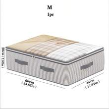 1pc/2pcs/3pcs Foldable Under Bed Storage Bags, Large Capacity Storage Containers With Transparent Window And Reinforced Handle, Non-Woven Fabric Zipper Organizer Bags For Clothes, Blankets, Quilts