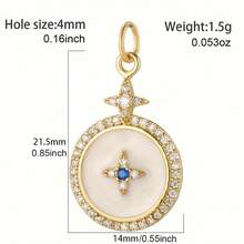 1pc Copper Micro-Inlaid Zirconia Devil Eye Dog Sun Shaped Pendant, DIY Bracelet Necklace Earrings Keychain Versatile Accessory - Multicolor - View 43