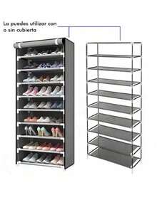 Zapatero simple de múltiples capas, combinación a prueba de polvo, zapatero, zapatero, estante de almacenamiento para dormitorio, estante de acabado, puerta, ahorro de espacio en el hogar - Caqui - Ver 5