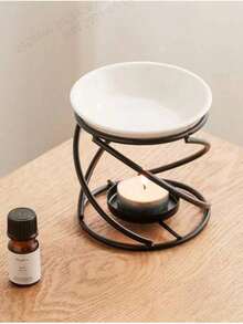 1 Simple Four-Twist Black Creative Aromatherapy Furnace Essential Oil Heating Lamp Household Wax Melting Lamp Candlestick Halloween,Spooky,Autumn,Festival,Holiday ,Winter,Holiday,Festival,Room Decor,