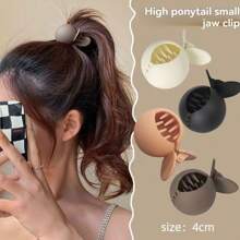 4 pièces Pince à cheveux ronde de couleur unie, mate et décontractée pour femmes. Petite taille pour le printemps, l'été et l'automne