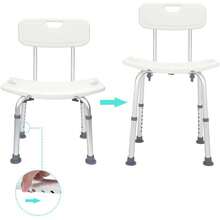 Seven Mine Silla para Baño Ducha con Respaldo [Altura Ajustable, Soporta 136 Kg]| Banco para Ducha Tina Regadera - 1 - Ver 6