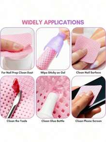 300/600/1000 paquets Lingettes pour ongles, en tissu non tissé, retirant rapidement le vernis à ongles de manière professionnelle. Équipement pour le camping et la randonnée en plein air. Couleurs assorties