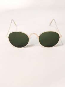 1 Pair Kids Metal Frame Square Fashion Glasses For Boys And Girls, Fashion Outdoor Sun Protection Photography Glasses