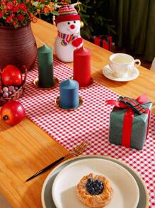1 Peça Trilho de Mesa Xadrez Vermelho de Natal, Xadrez Vermelho e Branco Clássico, Adequado para Mesa de Jantar, Armários, Prateleiras, Capa Protetora, para Festas, Comemorações, Casamentos, Ano Novo, Decorações de Natal e Ação de Graças