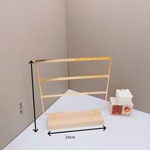 Iron & Wood Jewelry Display Stand For Earrings, Ear Studs, Necklaces, Rings, Pendants For Women Storage Organizer Travel Essentials Back To School Dormitory Storage Fall Decor - Multicolor - View 6