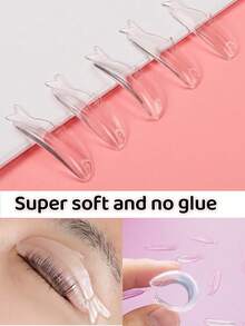 10PCS Lash Lift Pads, 5 Pairs Super Soft No Glue Eyelash Lifting Shield, Self Sticky Lash Lift Rods, Easy To Clean, Reusable, Suitable For Different Lengths Of Eyelashes, Clustering Lashes Enhancer, Can Be Used When Eyelash Lifting, Jelly Texture - Baby Pink - View 2