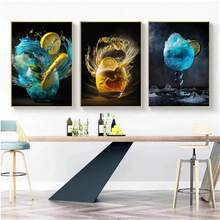 1 Pc Optional Frame Posters Wall Arts Wall Art Modern Retro Dining Bar Coffee Shop Decor Painting Cocktail Explosion Pictures Fruit Pizza Coffee Splash Canvas Posters