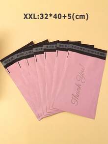 20/50/100PCS Exquisite Pink 'Thank You' Gift Bag, Self-Adhesive Waterproof Sealing Design, Courier Bag New Material Thickening Punching Bag, Pink Packaging Bag Self-Adhesive Bag, Waterproof Bag Courier Bag, Thickening Logistics Courier Packaging Bag, Mailing Bag, Suitable For Party Gift Packaging,Birthday,Bride,Wedding